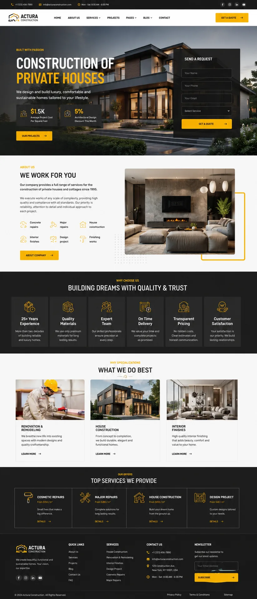 House Concentration website design example